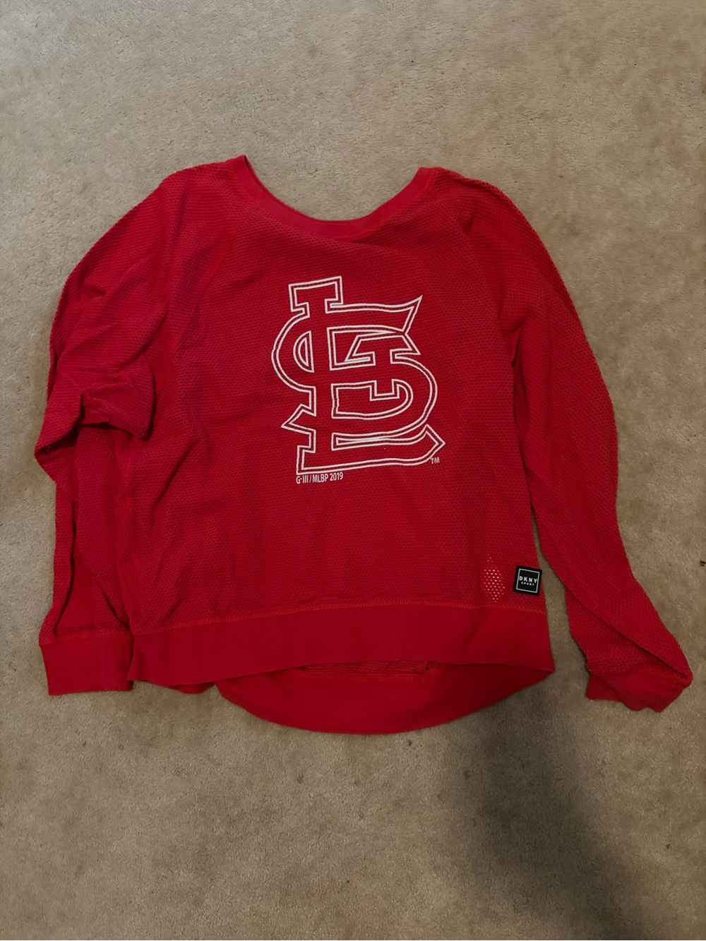 DKNY Red Mesh Sport Pullover
